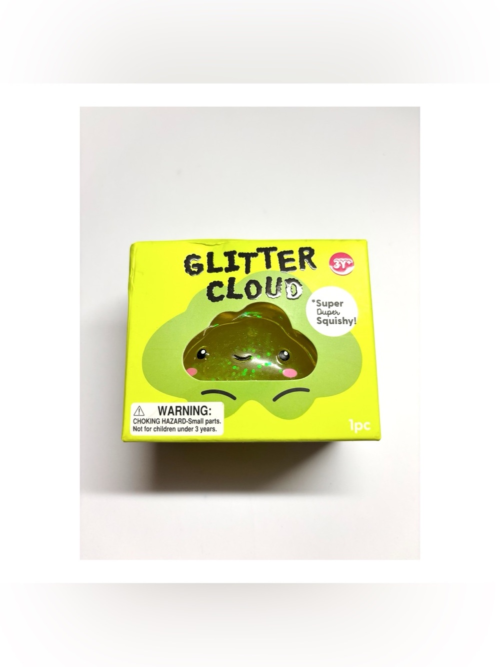 J'adore Glitter Cloud Yellow Squishy Sensory Glitter Squeeze Toy